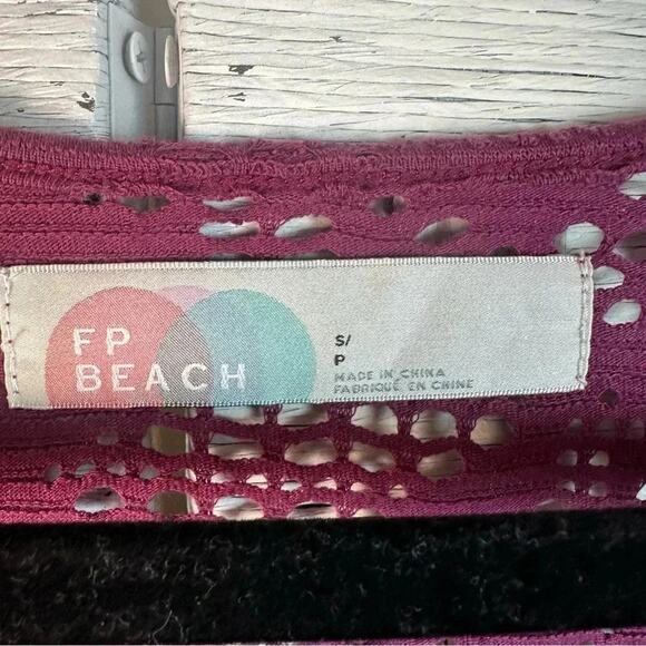 Free People Beach Goldie Swing cover-up Dress, lace costal trumpets sleeves - Picture 2 of 7